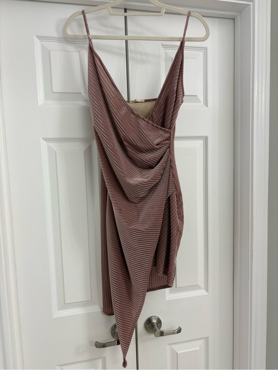 Love Culture Dresses & Skirts - Love Culture asymmetrical ribbed faux velvet dress